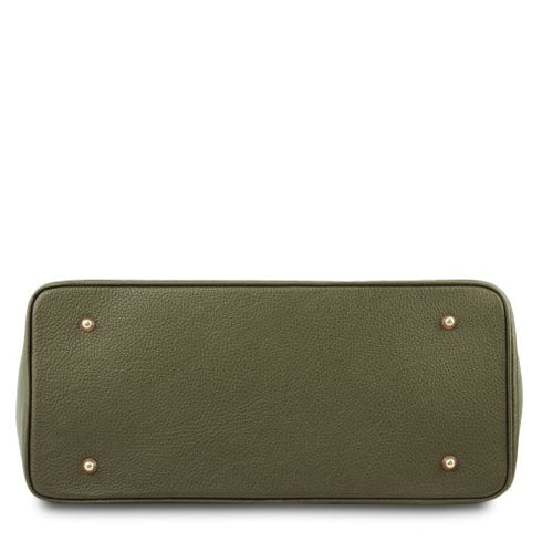 TL Bag - Leather handbag with golden hardware
